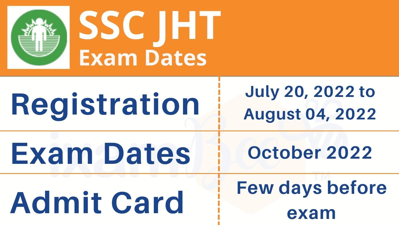 SSC JHT Exam Date