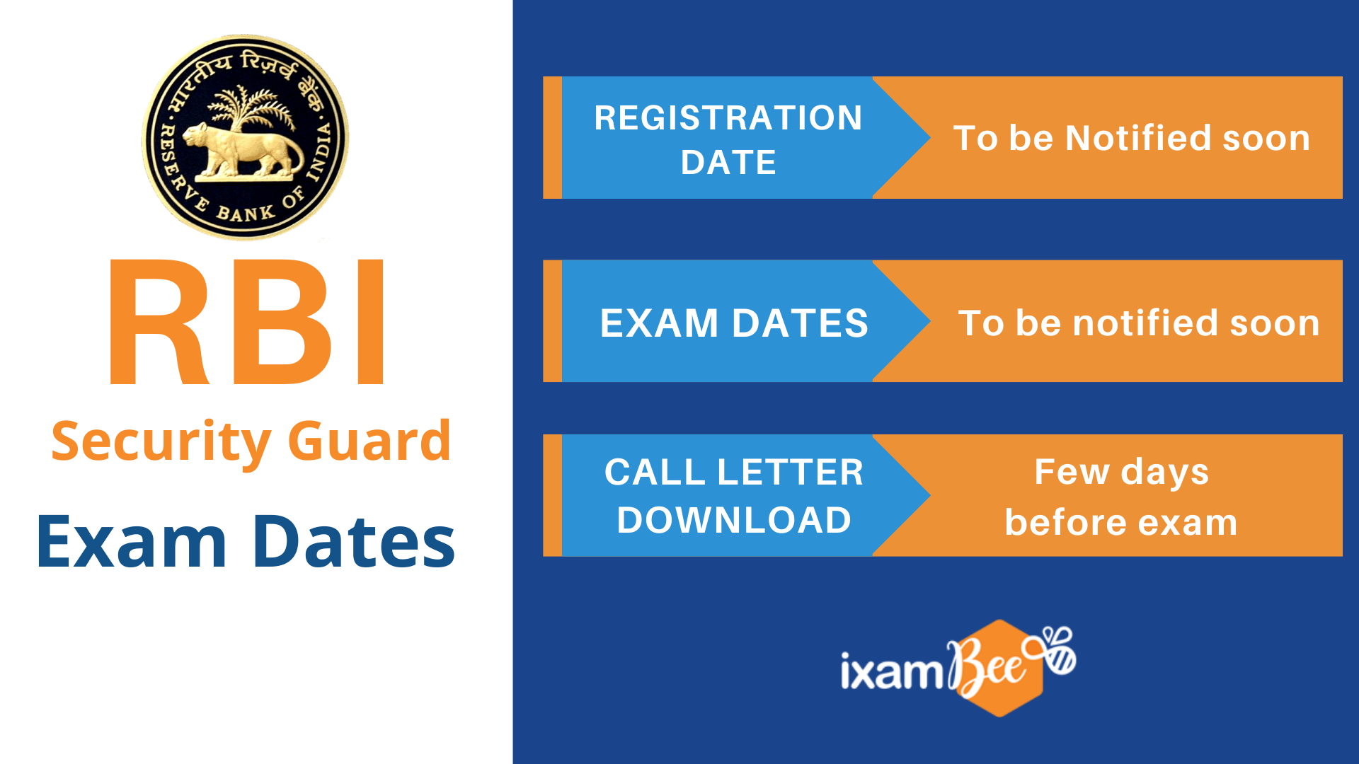 RBI Security Guard Exam Dates