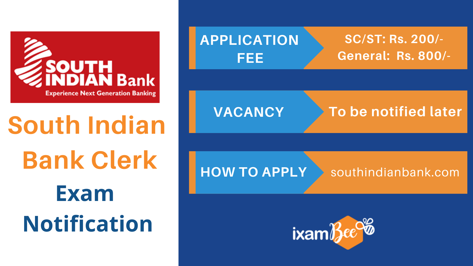South Indian Bank Clerk Exam Notification