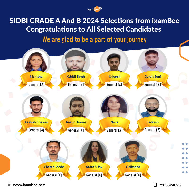 SIDBI Grade A & B Selection 2024