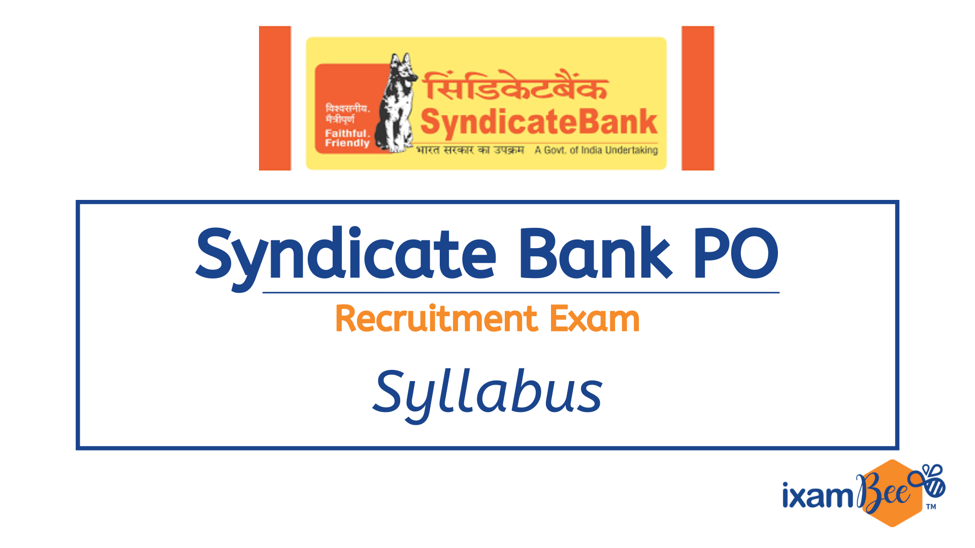 Syndicate Bank PO Recruitment Exam Syllabus